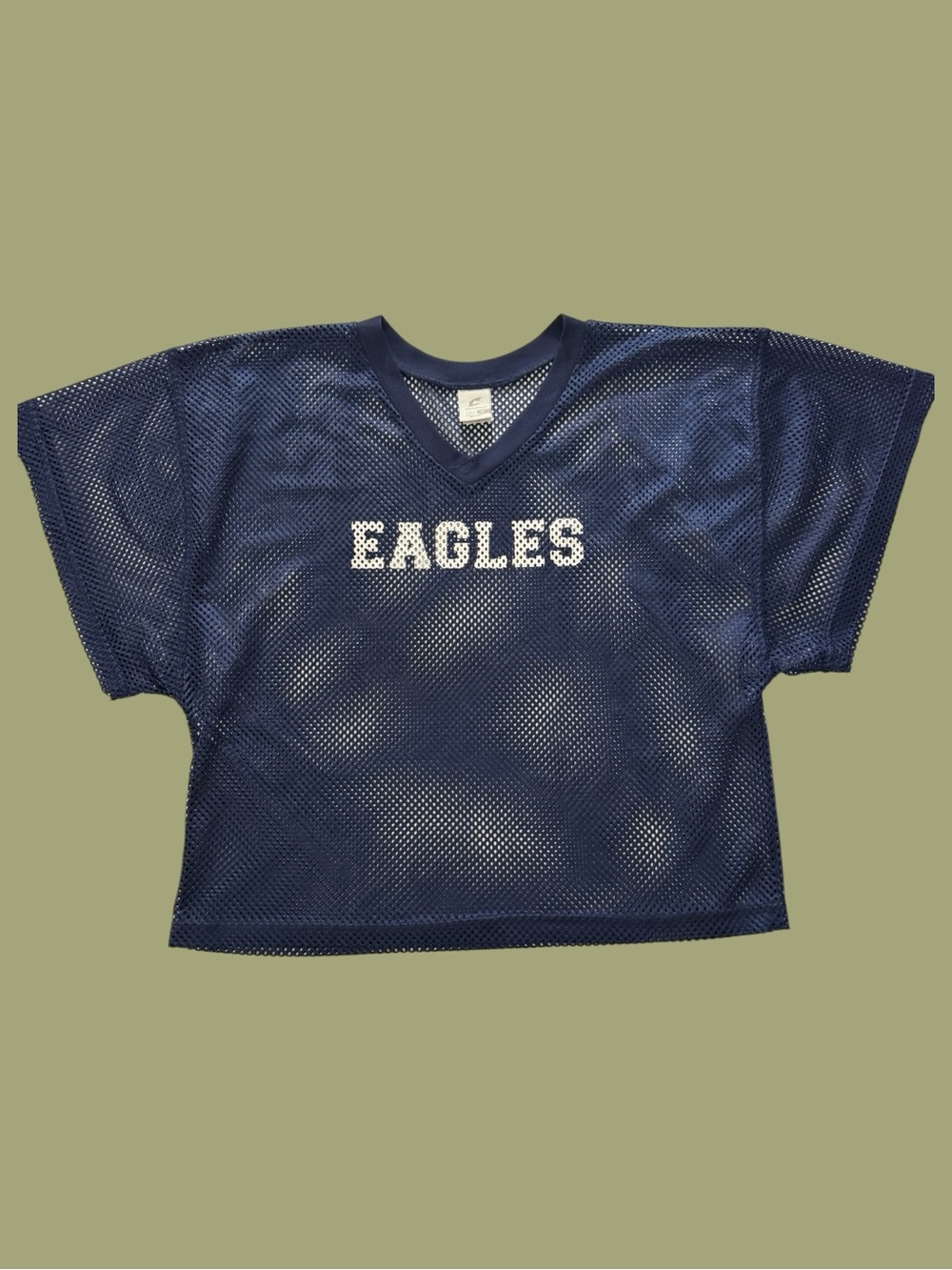 Vintage Y2K Navy Blue Eagles Mesh Cropped Jersey